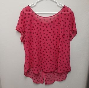 Torrid Pink Butterfly Top